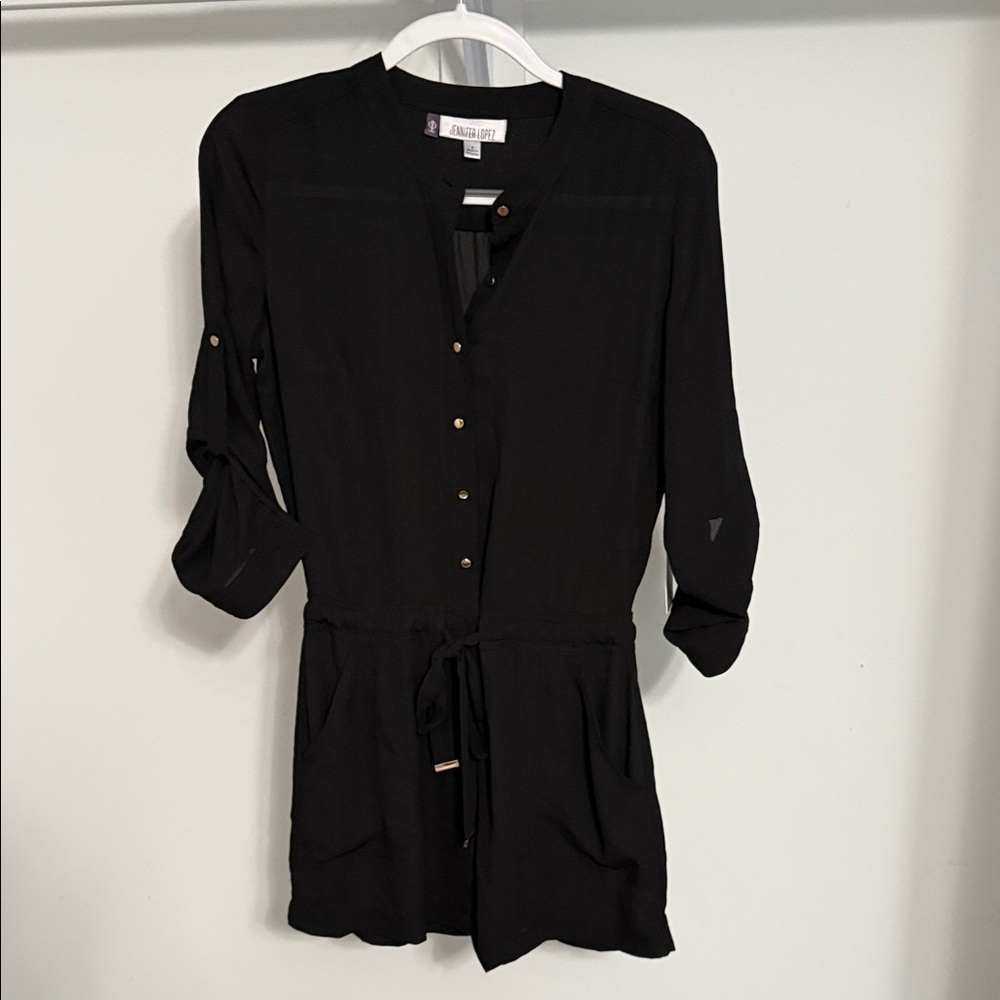 Jennifer Lopez Black Long Sleeve Romper